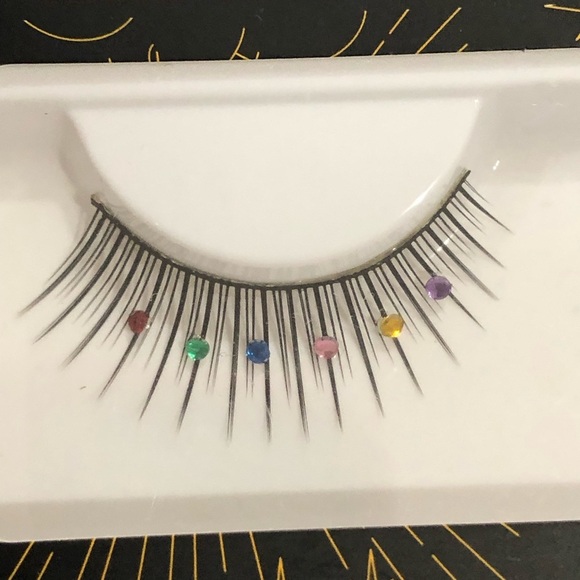 2pairs of mixed stones jeweled faux mink eyelashes new - Picture 7 of 10